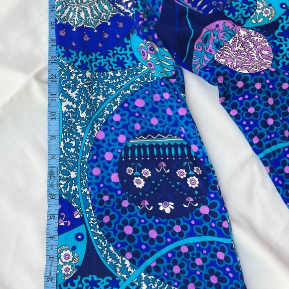 Vintage Sixties Paradise Hawaii Full Length L/S Purple & Blue Multi Print Dress - Picture 10 of 12